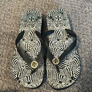 Tory Burch Zebra Print Platform Sandals
